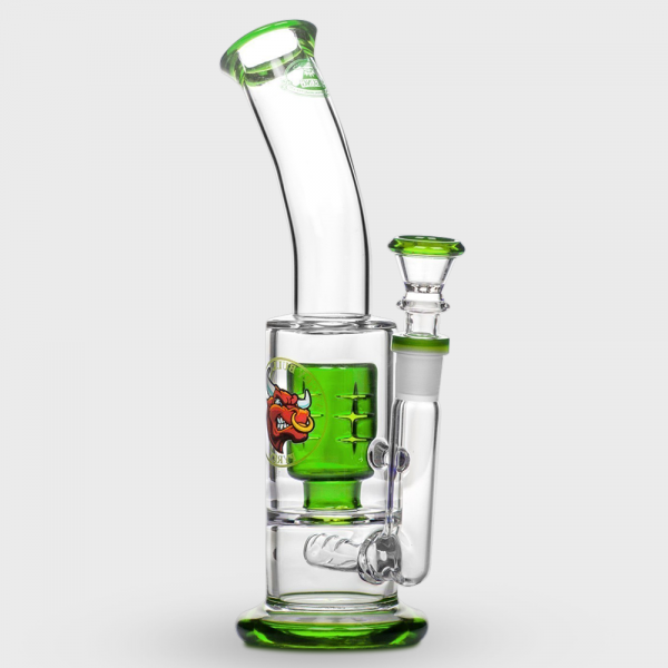 AGUNG Angry Bull Design Percolator Glass Bong 23cm