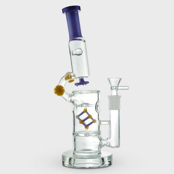 Happy420 Purple DNA Percolator Glass Bong 23cm