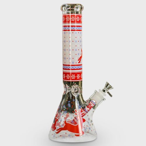 Glow in the Dark Special Xmas with Gift Box Beaker Glass Bong 25cm