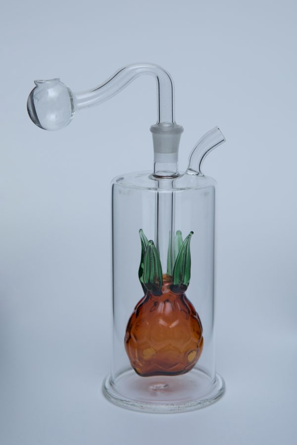 Pineapple Water Pipe 13cm with Mini Bubbler Glass Pipe